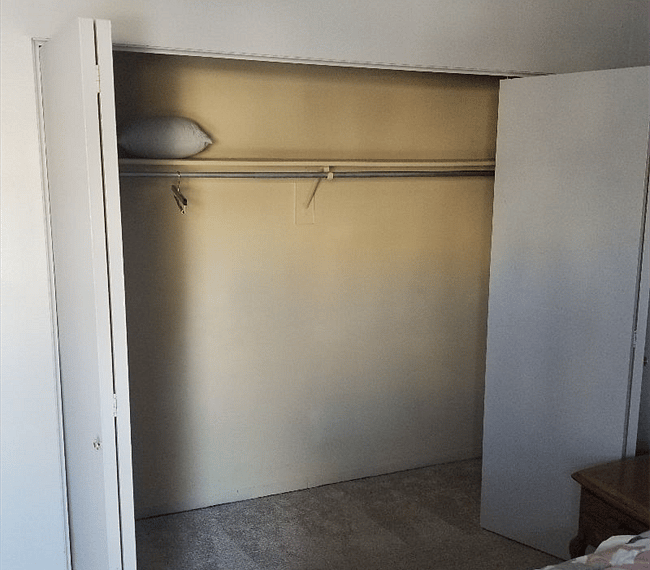 Full sized closet, plenty of space to even put the dresser inside for more walking space in your room.