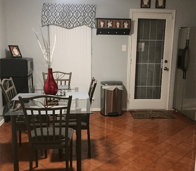 Dining room table with seating for 4.