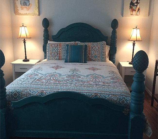 Bedroom #2 with Queen Bed and dresser for plenty of storage.
