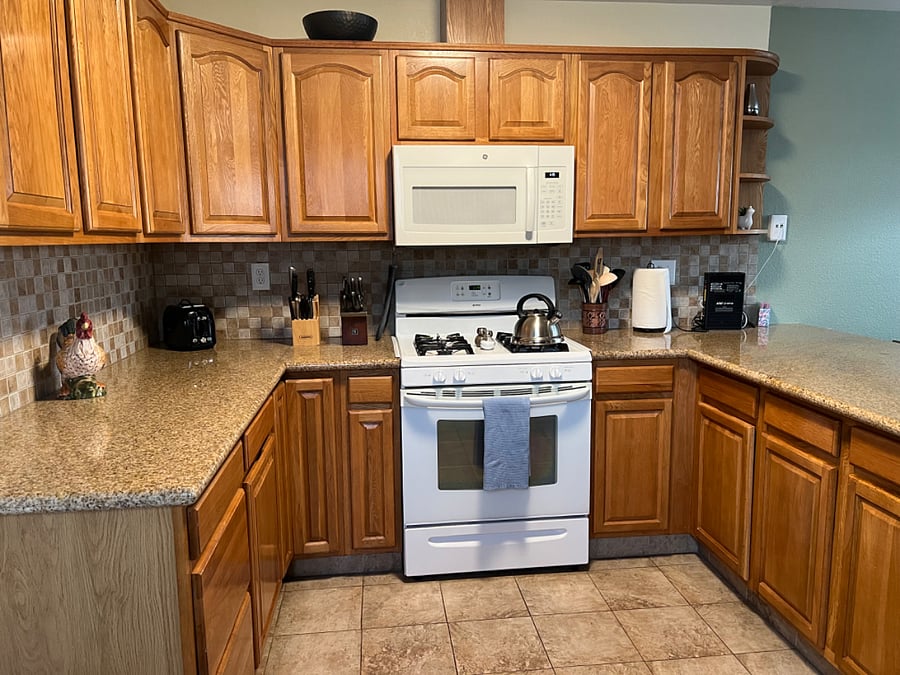 Kitchen is fully stocked