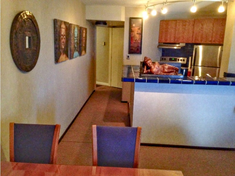 Down the hall past the kitchen is the office/den