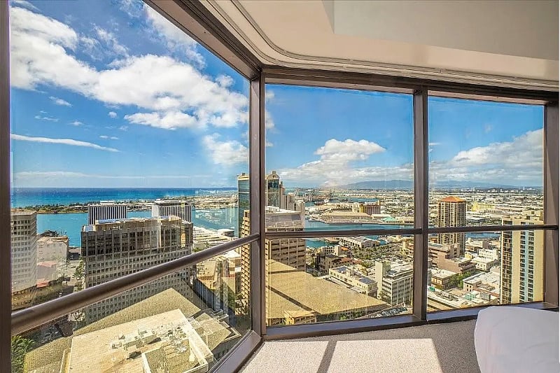 Enjoy an equally stunning view in the bedroom.