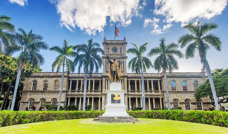Ali'iolani Hale with the spectacular statue of King Kamehameha is a short 3 blocks away.