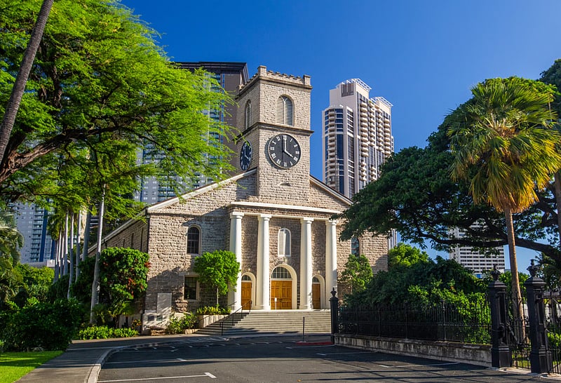 Historic Kawaiahao Church, aka "Westminster Abby of Hawaii" is just 4 blocks away.