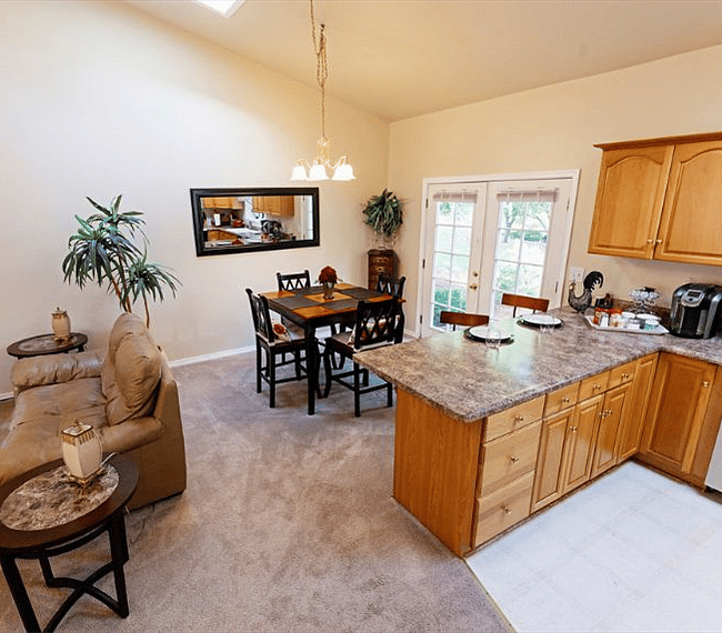 Dining and French door to back porch
