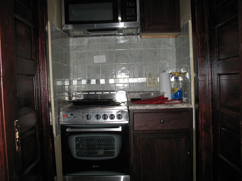 Oven and stovetop on upstairs balcony - shared with the one other upstairs unit