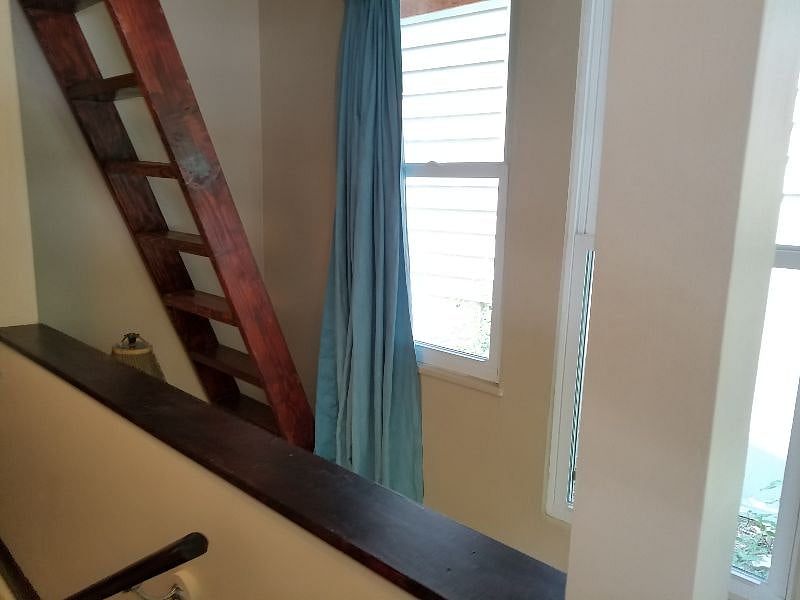 Ladder to small loft area