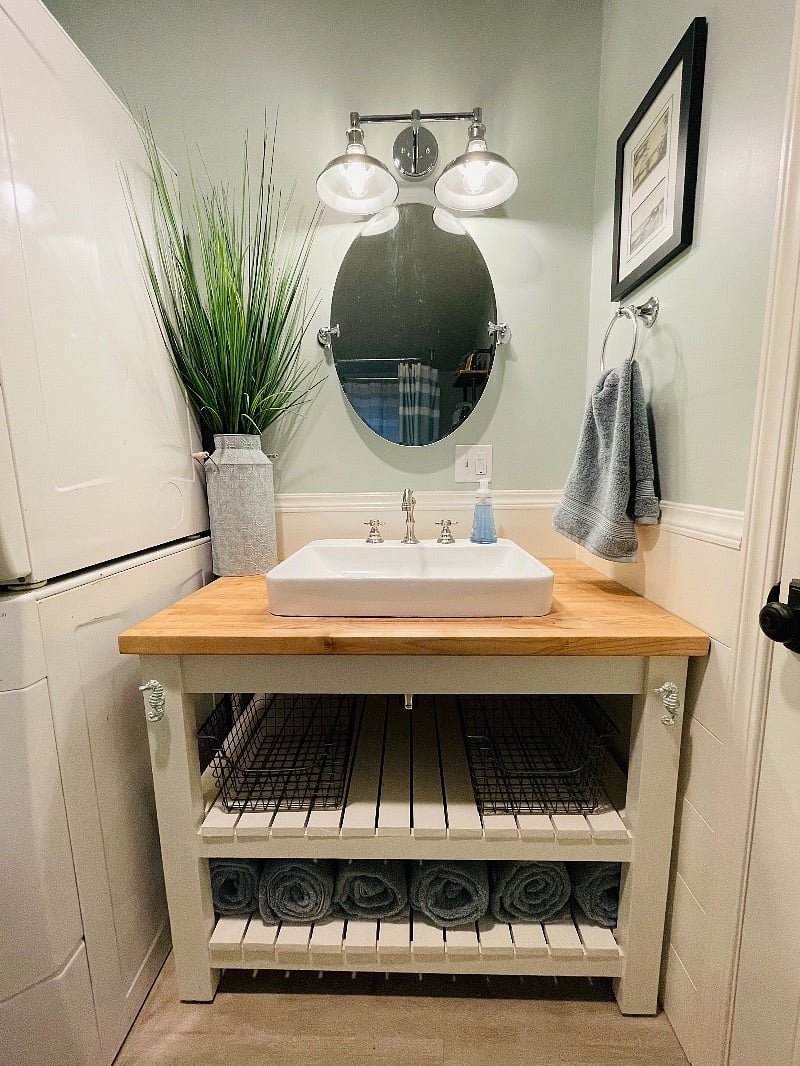 Custom vanity provides character and charm.