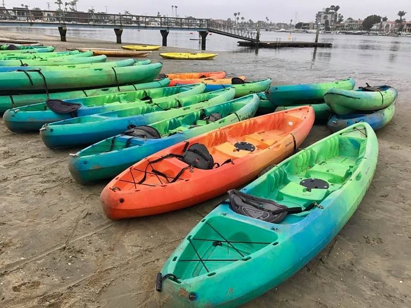 Alamitos Beach. You can rent kayaks and explore the canals of Naples Island or the bay.