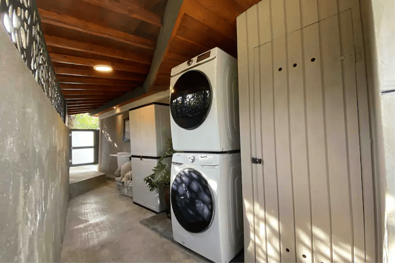 Washer and dryer on premises.