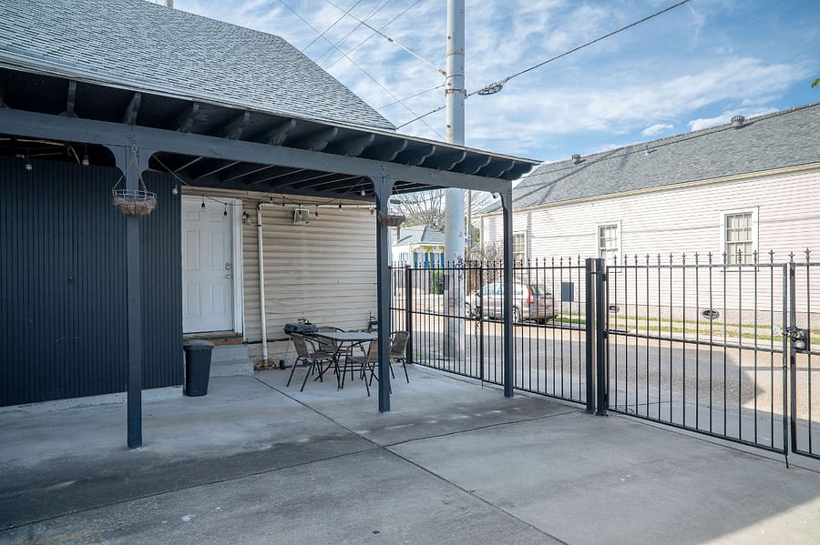 Gated Shared back Yard. with your own outdoor table and chairs.