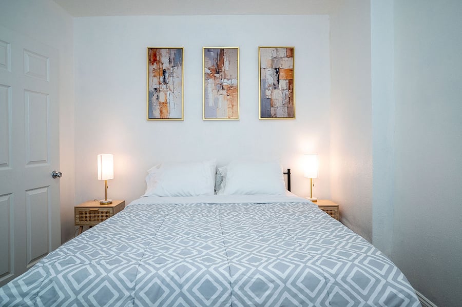 Bedroom 2, Queen Size bed with Zinus mattress.