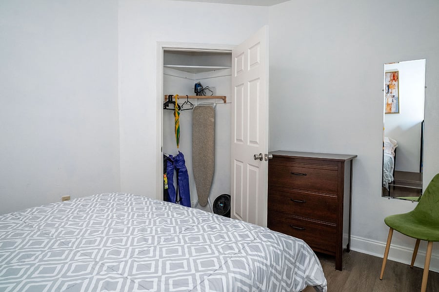 Bedroom 2 closet space.