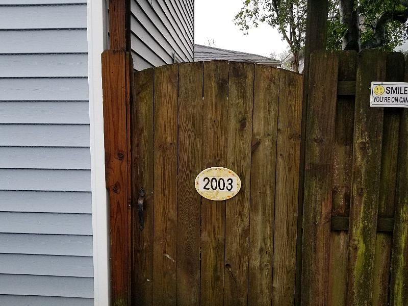 separate gated entrance from parking area 