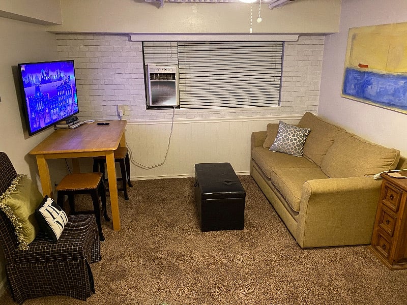 Roku wide-screen TVs in the living AND bedroom ;).