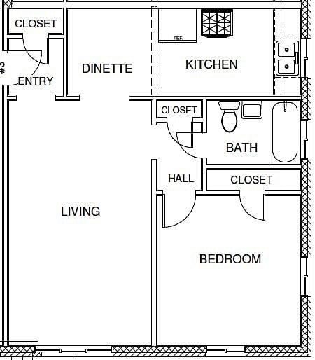 Larger one bed floorplan