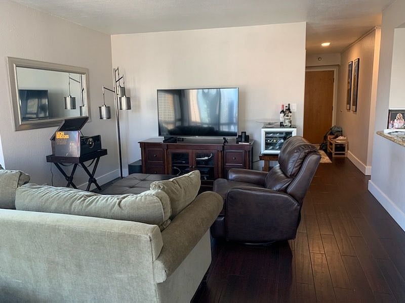 Common living room showing hallway from common entrance