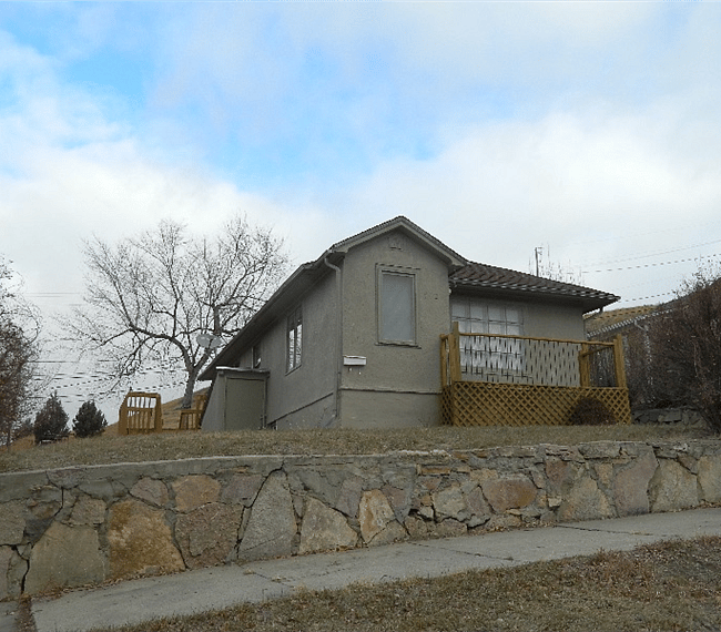 View of the house from the street side. The landing is off the master bedroom and has a separate entrance from the rest of the house.
