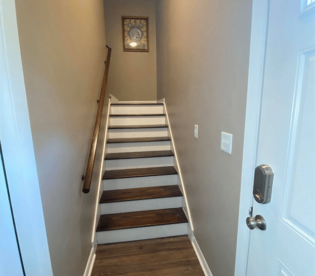 Interior steps to guest house.