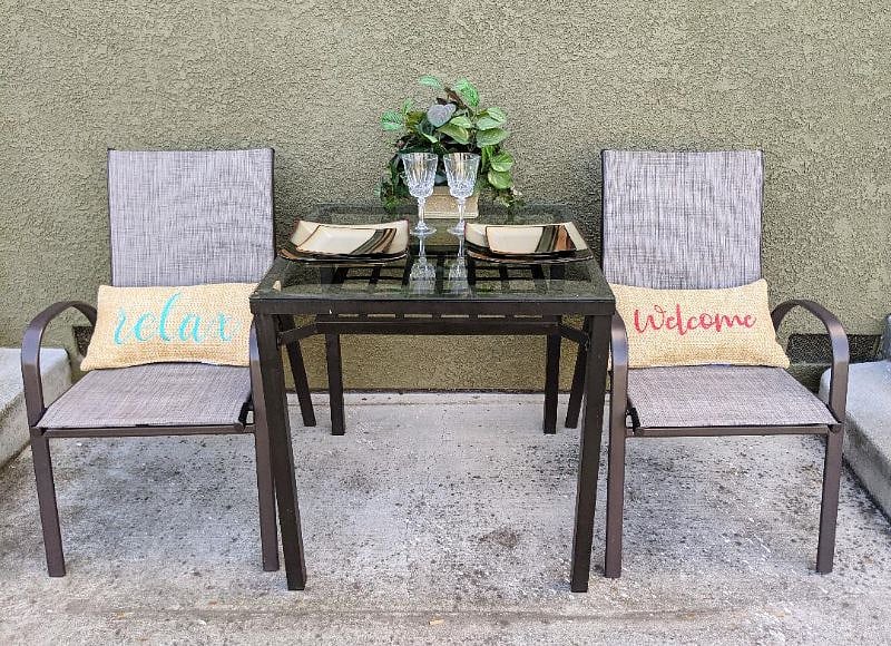 Patio furniture right outside your door so you can enjoy the sunshine, coffee, and meals.