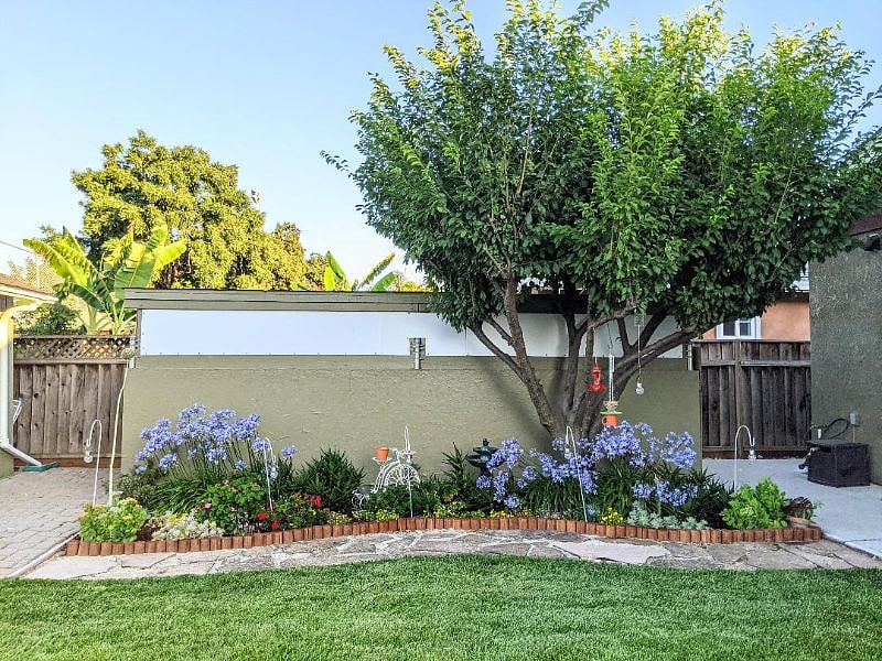 Garden near your front door and patio furniture.