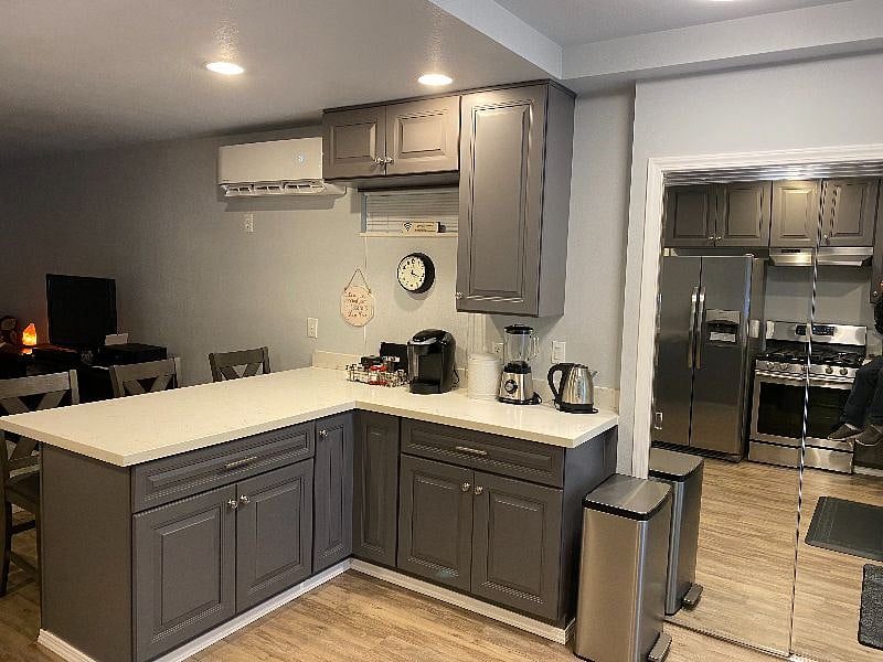 Kitchen Island with Bar Combination.