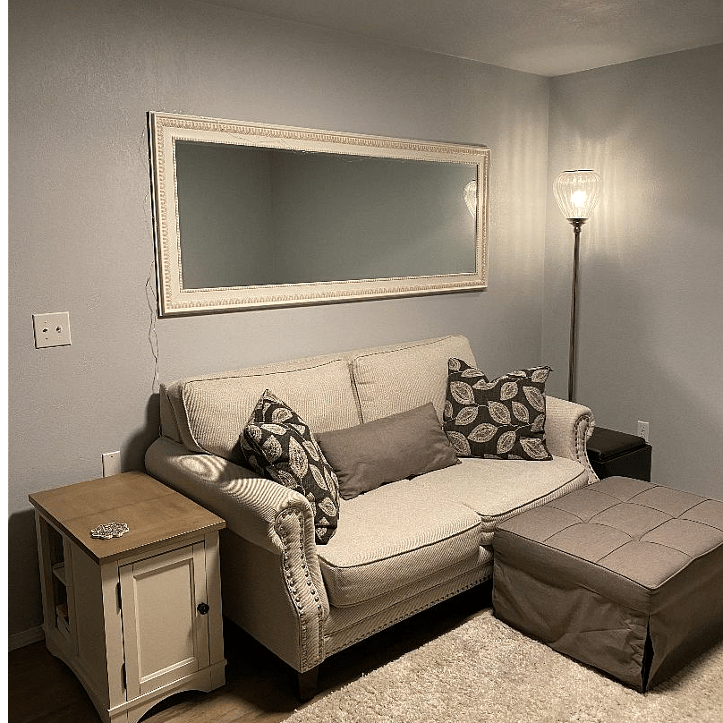 Large Beautiful Mirror with a New Matching Couch.