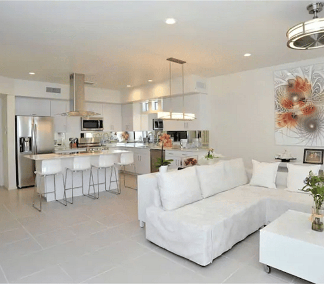 Living room and kitchen in one big open space