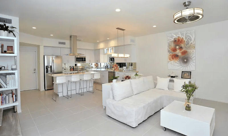 Living room and kitchen in one big open space