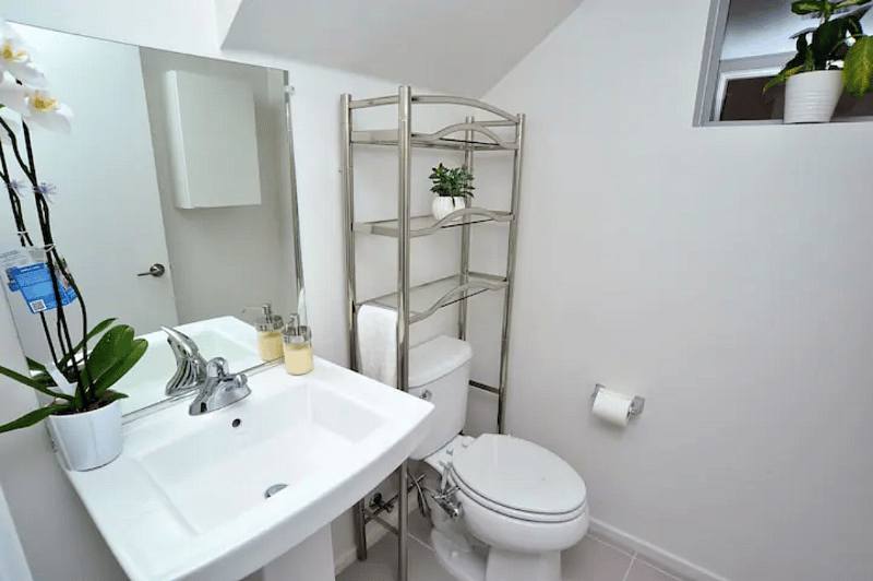 Powder room (bathroom) on the first floor.