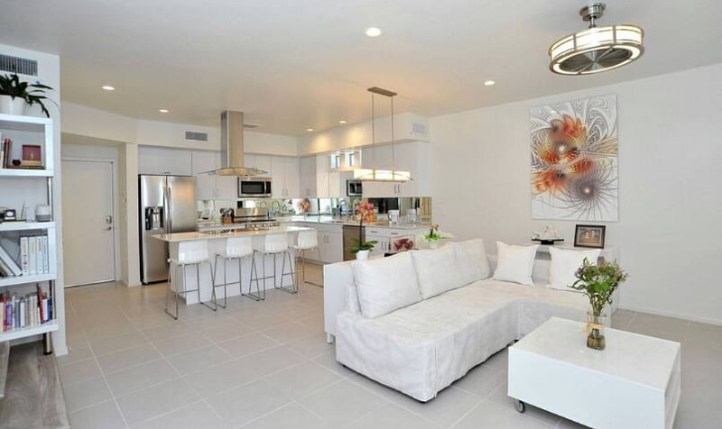 Living room and kitchen in one big open space