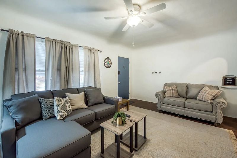 Welcoming living room with cozy sofas
