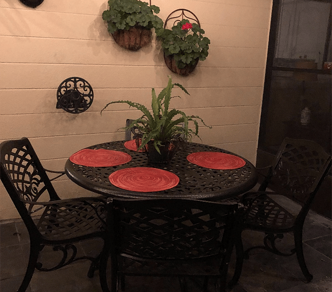 Patio eating area