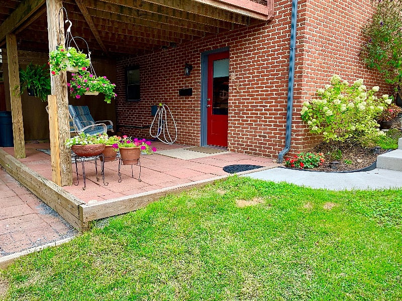 Patio and entrance into apartment
