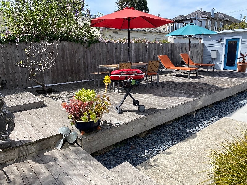 Backyard with BBQ