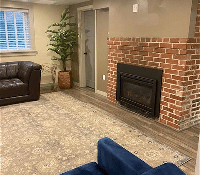 TV coming shortly above the fireplace.