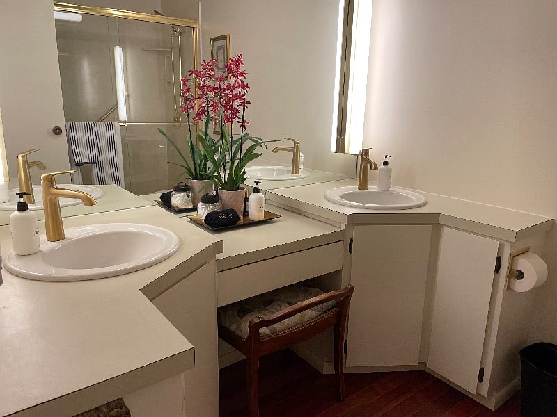 Updated bathroom with double vanity