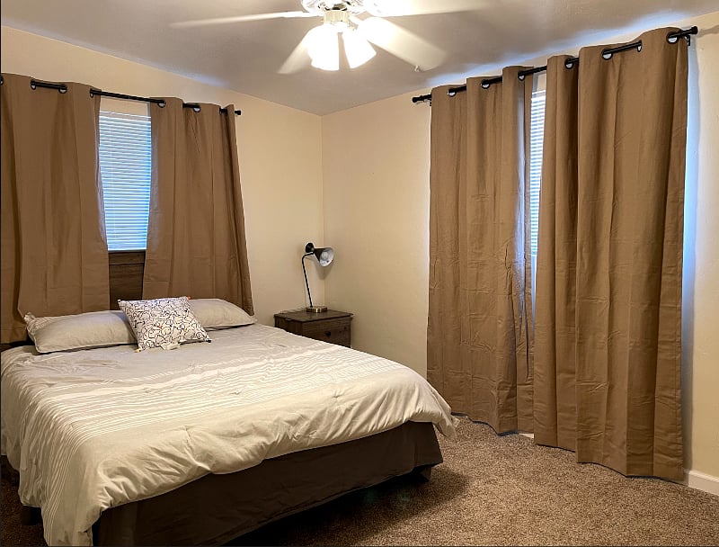 Bedroom #2 now with added black out curtain