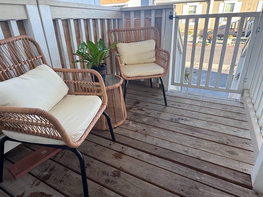 Private deck just for you and the other person ONLY.. Most of the time you are on different schedules anyway as Nurses