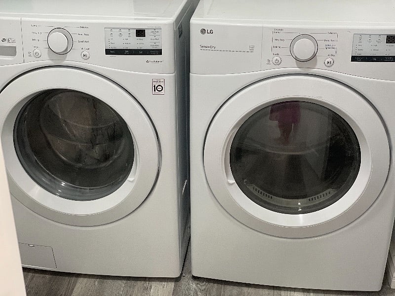 Full Size washer and dryer you only share with one other "like-minded" like person I introduce you to each other and match perfectlly; read the reviews!!!