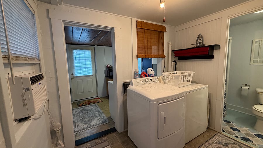 Full size washer and dryer.