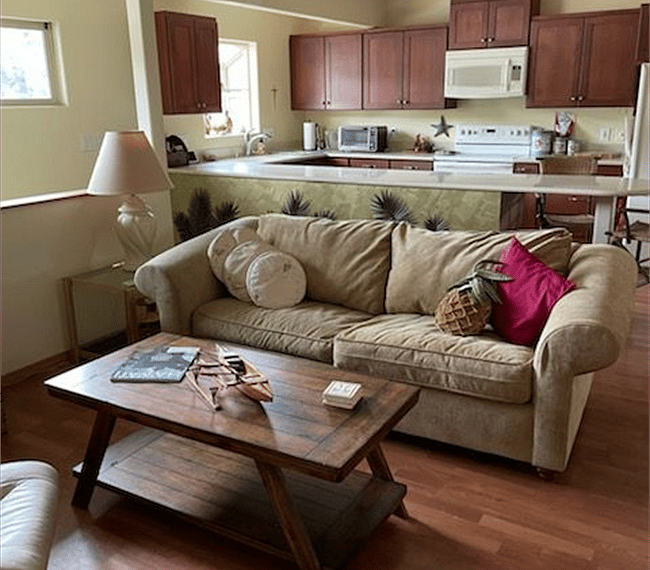 Welcoming living room with cozy sofa