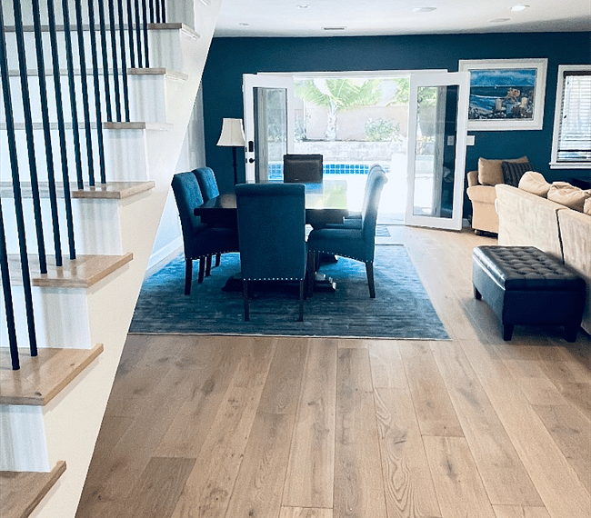 View from front door to dining/living area.