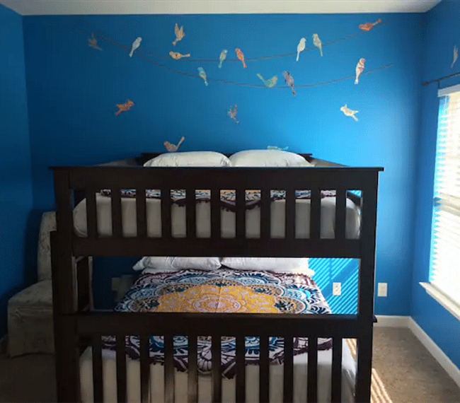 2nd bedroom has full-over-full bunk beds that can be separated. 