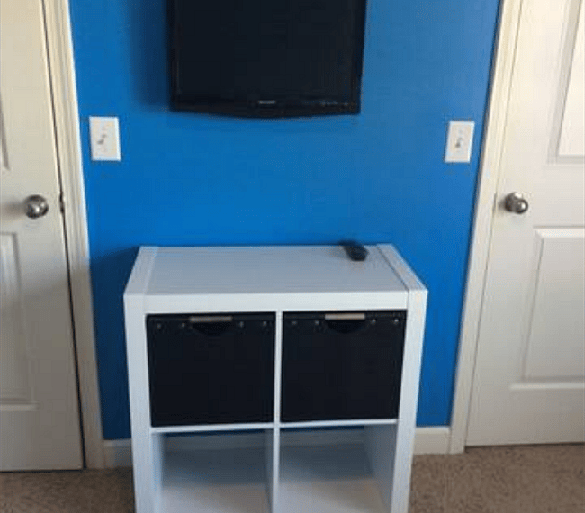TV/DVD combo in 1st bdrm and his/hers walk in closets.