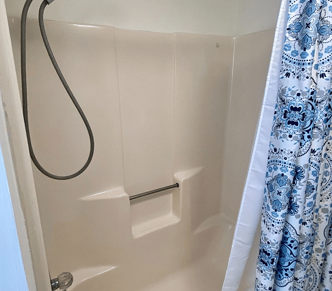 Good shower pressure and hot water.