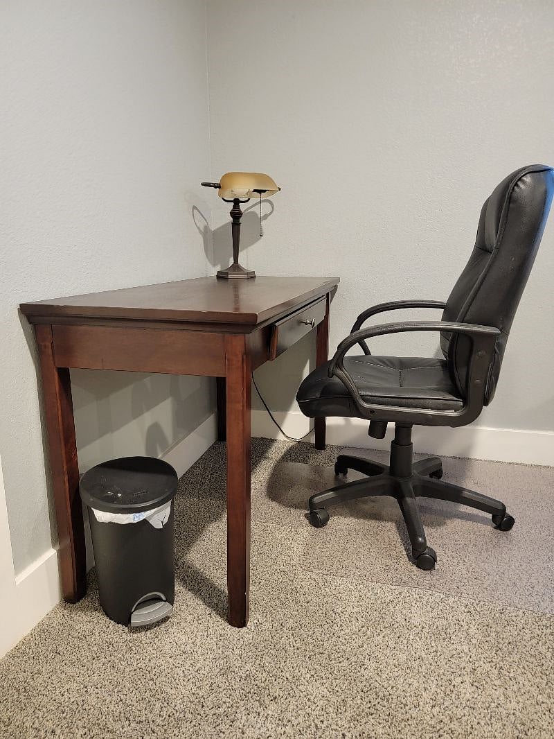 Work desk and comfortable chair