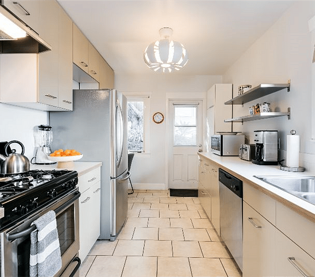 Kitchen comes equipped with full size fridge, oven/stove, microwave, dishwasher, and all kitchen appliances known to man.