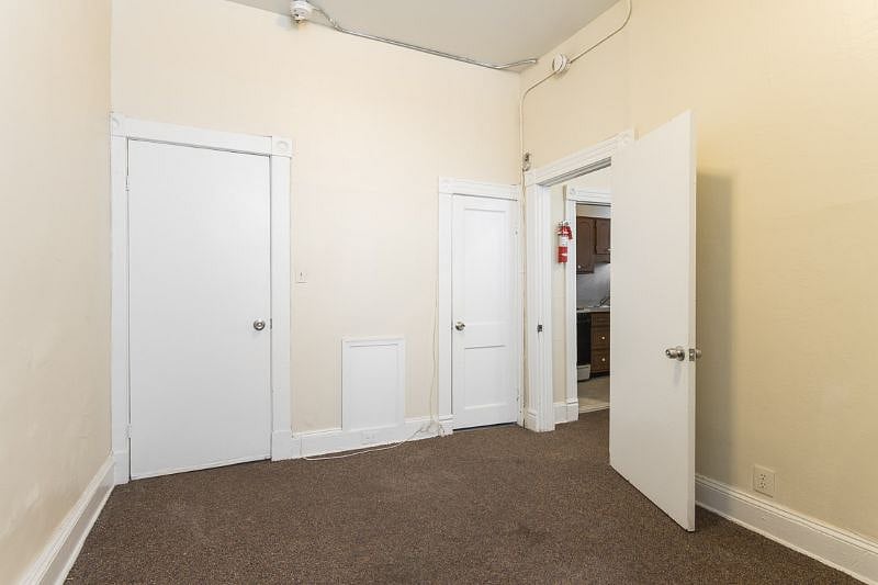 View from the bedroom to the kitchen