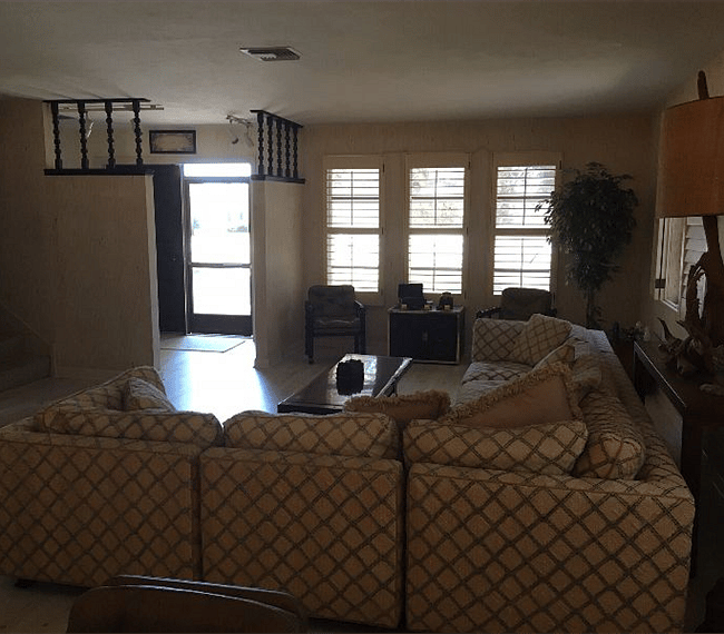 Living room facing west.
